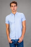 Slim Fit Dar Kesim Kısa Kol Spor Erkek Gömlek