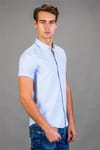 Slim Fit Dar Kesim Kısa Kol Spor Erkek Gömlek