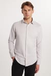 Slim Fit Uzun Kollu Pamuklu Düz Erkek Bej Gömlek