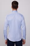 Slim Fit Pamuklu Düz İndigo Erkek Gömlek