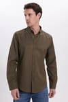 Slim Fit Uzun Kollu Düğmeli Yaka Pamuklu Kolay Ütü Düz Erkek Gömlek