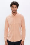 Slim Fit Düğmeli Yaka Pamuklu Kolay Ütü Düz Erkek Gömlek