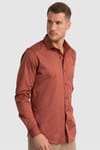 Slim Fit Dar Kesim Likralı Düz Saten Erkek Gömlek