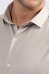 Slim Fit Dar Kesim Likralı Düz Saten Erkek Gömlek