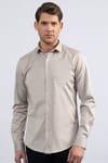 Slim Fit Dar Kesim Likralı Düz Saten Erkek Gömlek