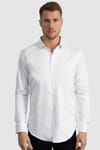Slim Fit Dar Kesim Likralı Düz Saten Erkek Gömlek