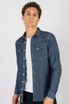 Slim Fit Dar Kesim Çift Cep Kot Erkek Gömlek