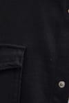 Slim Fit Uzun Kollu Dar Kesim Denim Kot Çift Cepli Spor Yaka Erkek Siyah Gömlek