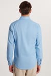 Slim Fit Uzun Kollu Gündelik Denim Kot Erkek Mavi Gömlek