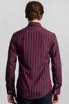 Slim Fit Dar Kesim Çizgili Oxford Spor Gömlek