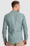 Slim Fit Dar Kesim Çizgili Hakim Yaka Poplin Oxford Gömlek