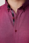 Slim Fit Pamuklu Kolay Ütü Düz Erkek Bordo Gömlek