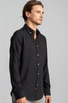 Slim Fit Düz Esnek Doku Kışlık Erkek Gömlek