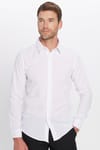 Slim Fit Uzun Kollu Pamuklu Kolay Ütü Erkek Beyaz Gömlek