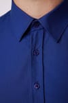 Slim Fit Pamuklu Kolay Ütü Erkek Lacivert Gömlek