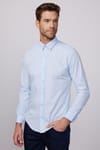Slim Fit Pamuklu Kolay Ütü Mavi Erkek Gömlek