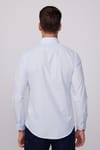 Slim Fit Pamuklu Kolay Ütü Mavi Erkek Gömlek
