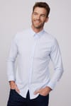 Slim Fit Pamuklu Kolay Ütü Mavi Erkek Gömlek