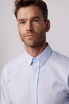 Slim Fit Pamuklu Kolay Ütü Mavi Erkek Gömlek