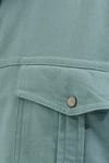 Slim Fit Uzun Kollu Spor Yaka Yıkamalı Çift Cepli Armürlü Denim Kot Mint Erkek Gömlek