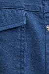 Slim Fit Uzun Kollu Spor Yaka Yıkamalı Çift Cepli Armürlü Denim Kot İndigo Erkek Gömlek