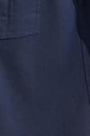 Erkek Slim Fit Uzun Kollu Spor Yaka Yıkamalı Çift Cepli Armürlü Denim Kot Lacivert Gömlek