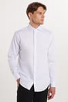 Erkek Slim Fit Dar Kesim %100 Pamuk Koton Saten Premium Seri Beyaz Gömlek