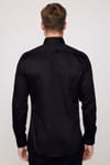 Slim Fit Koton Saten Premium Seri Erkek Siyah Gömlek