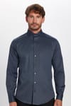 Slim Fit Uzun Kollu Koton Saten Premium Seri Erkek Antrasit Gömlek