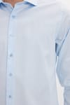 Erkek Slim Fit Dar Kesim %100 Pamuk Koton Saten Premium Seri Mavi Gömlek