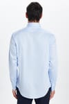 Erkek Slim Fit %100 Pamuk Koton Saten Premium Mavi Gömlek