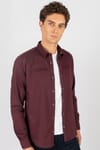 Slim Fit Uzun Kol Metal Düğme Denim Koyu Mavi Erkek Gömlek