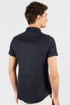 Slım Fıt Kısa Kol Oxford Doku Garnili Erkek Gömlek