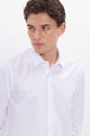 Slim Fit Kolay Ütü Teri Emen Nefes Alan Doku Kravatlık Dört Mevsim  Erkek Gömlek