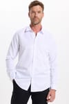 Slim Fit Kolay Ütülenebilir Ter Konforu Sağlayan Kravatlık Yaka Dört Mevsim Beyaz Erkek Gömlek