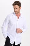 Slim Fit Kolay Ütülenebilir Ter Konforu Sağlayan Kravatlık Yaka Dört Mevsim Beyaz Erkek Gömlek