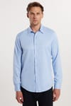 Slim Fit Kolay Ütü Teri Emen Nefes Alan Doku Kravatlık Dört Mevsim  Erkek Gömlek