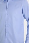 Slim Fit Kolay Ütülenebilir Ter Konforu Sağlayan Kravatlık Yaka Dört Mevsim Mavi Erkek Gömlek