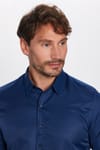 Slim Fit Kolay Ütü Teri Emen Nefes Alan Doku Kravatlık Dört Mevsim  Erkek Gömlek