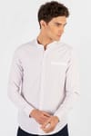 Slim Fit Uzun Kol Hakim Yaka Gizli Cep Çizgili Erkek Gömlek