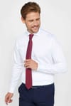 Slım Fıt Uzun Kollu Yüksek Yaka Premium Seri Cotton Saten Beyaz Gömlek