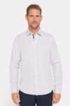 Slim Fit Uzun Kollu Pamuklu Kolay Ütü Desenli Erkek Bej Gömlek