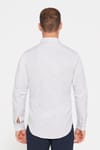 Slim Fit Uzun Kollu Pamuklu Kolay Ütü Desenli Erkek Bej Gömlek