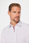 Slim Fit Uzun Kollu Pamuklu Kolay Ütü Desenli Erkek Bej Gömlek