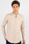 Slim Fit Uzun Kol Çizgili Hakim Yaka Erkek Gömlek