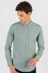 Slim Fit Uzun Kol Çizgili Hakim Yaka Erkek Gömlek
