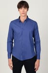 Slim Fit Uzun Kol Yaka Düğmeli Yaka İçi Biyeli Erkek Gömlek