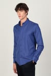 Slim Fit Uzun Kol Yaka Düğmeli Yaka İçi Biyeli Erkek Gömlek