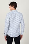 Slim Fit Uzun Kol Baskılı Desenli Yaka Düğmeli Erkek Gömlek