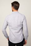Slim Fit Uzun Kol Baskılı Desenli Yaka Düğmeli Erkek Gömlek